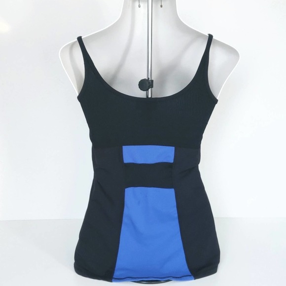 Blue Color Block Workout Sports Top Sz L - Picture 2 of 8